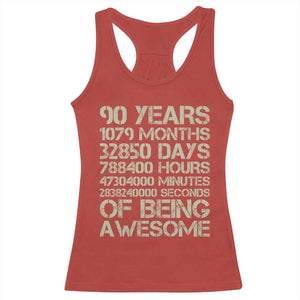 90 Years Of Being Awesome Racerback Tank Top 90th Birthday Gift Idea TS12 Red Print Your Wear