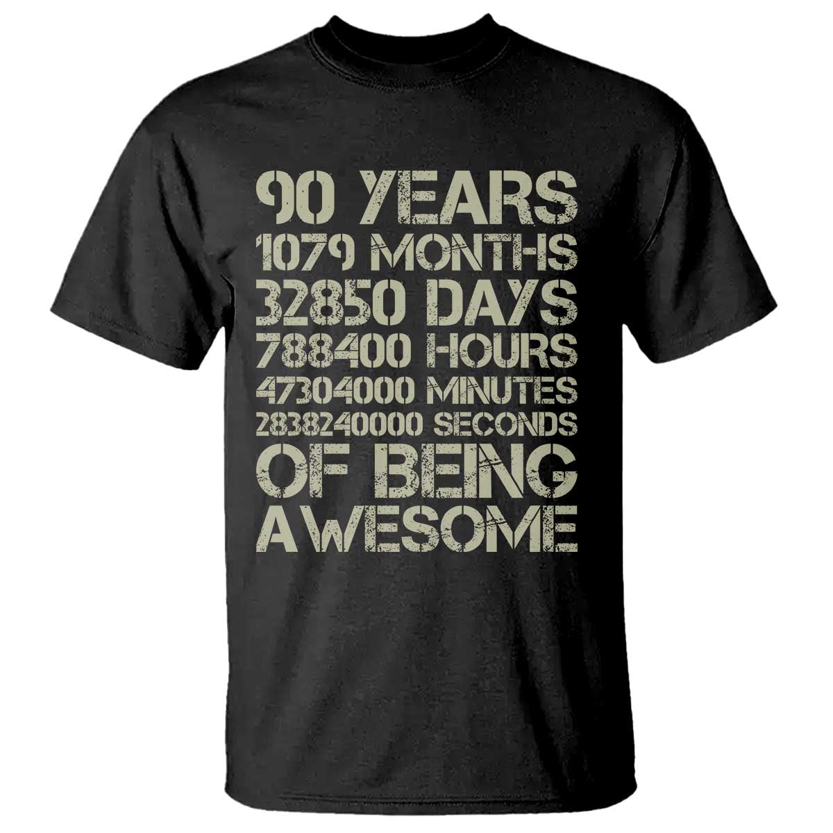 90 Years Of Being Awesome T Shirt 90th Birthday Gift Idea TS12 Black Print Your Wear