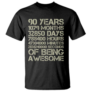 90 Years Of Being Awesome T Shirt 90th Birthday Gift Idea TS12 Black Print Your Wear