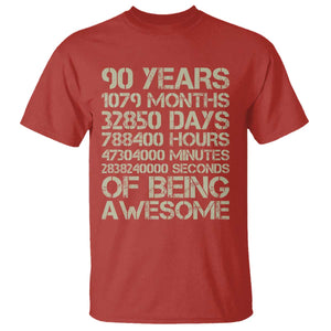 90 Years Of Being Awesome T Shirt 90th Birthday Gift Idea TS12 Red Print Your Wear