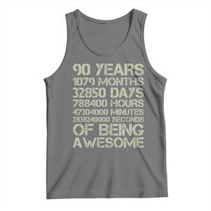 90 Years Of Being Awesome Tank Top 90th Birthday Gift Idea TS12 Black Heather Print Your Wear