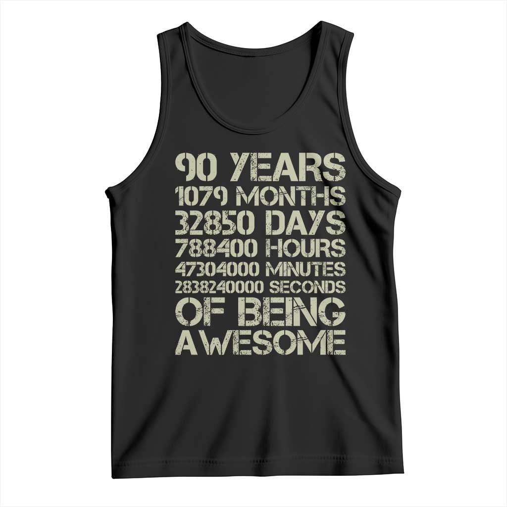 90 Years Of Being Awesome Tank Top 90th Birthday Gift Idea TS12 Black Print Your Wear