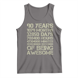 90 Years Of Being Awesome Tank Top 90th Birthday Gift Idea TS12 Deep Heather Print Your Wear