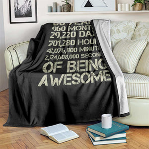 Vintage 80th Birthday Gift Throw Blanket 80 Years Of Being Awesome TS12 Print Your Wear