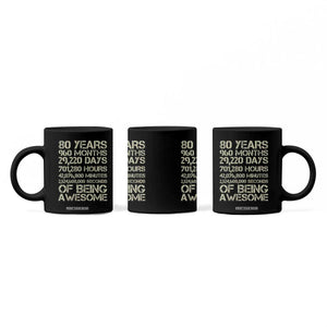 Vintage 80th Birthday Gift Coffee Mug 80 Years Of Being Awesome TS12 Print Your Wear