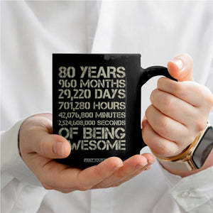 Vintage 80th Birthday Gift Coffee Mug 80 Years Of Being Awesome TS12 Print Your Wear