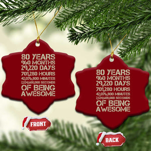 Vintage 80th Birthday Gift Ceramic Ornament 80 Years Of Being Awesome TS12 Print Your Wear