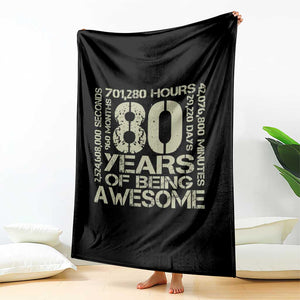 80th Milestone Birthday Throw Blanket 80 Years Of Being Awesome TS12 Print Your Wear