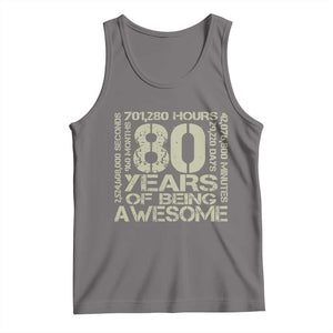 80th Milestone Birthday Tank Top 80 Years Of Being Awesome TS12 Deep Heather Print Your Wear