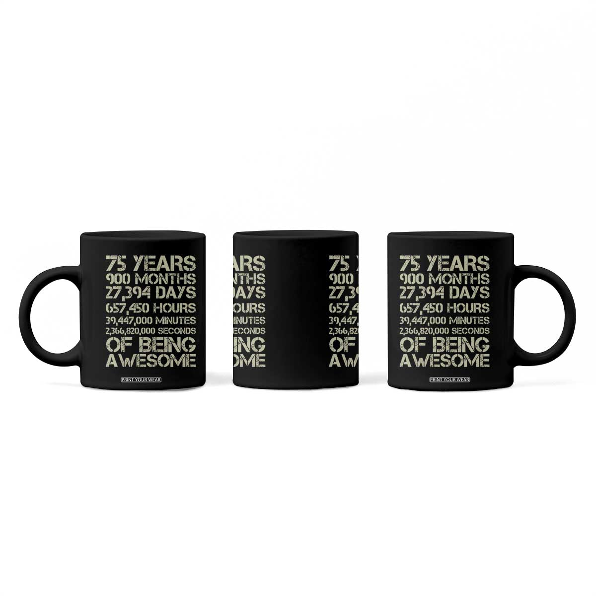 Vintage 75th Milestone Birthday Coffee Mug 75 Years Of Being Awesome TS12 Print Your Wear