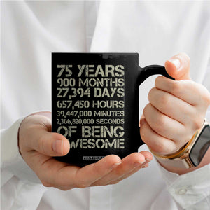 Vintage 75th Milestone Birthday Coffee Mug 75 Years Of Being Awesome TS12 Print Your Wear