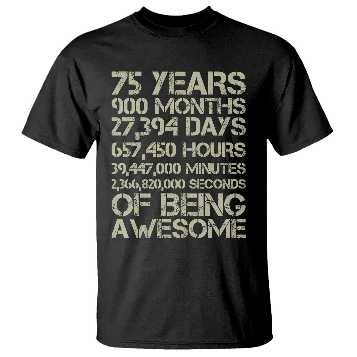 Vintage 75th Milestone Birthday T Shirt 75 Years Of Being Awesome TS12 Black Print Your Wear