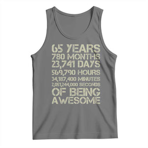 65th Milestone Birthday Gift Tank Top 65 Years Of Being Awesome TS12 Black Heather Print Your Wear