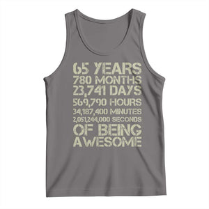 65th Milestone Birthday Gift Tank Top 65 Years Of Being Awesome TS12 Deep Heather Print Your Wear