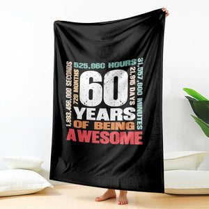 Retro 60 Years Of Being Awesome Throw Blanket 60th Birthday Gift Idea TS12 Print Your Wear