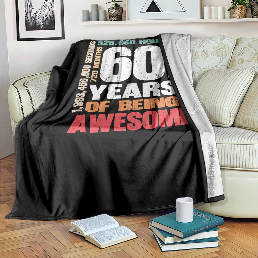 Retro 60 Years Of Being Awesome Throw Blanket 60th Birthday Gift Idea TS12 Print Your Wear