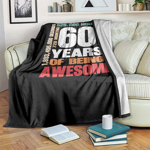 Retro 60 Years Of Being Awesome Throw Blanket 60th Birthday Gift Idea TS12 Print Your Wear