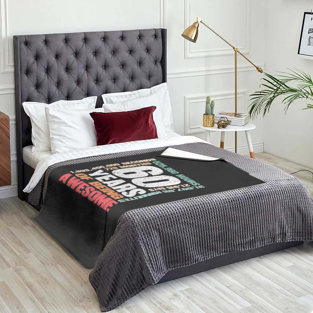Retro 60 Years Of Being Awesome Throw Blanket 60th Birthday Gift Idea TS12 Print Your Wear