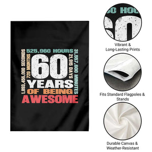Retro 60 Years Of Being Awesome Garden Flag 60th Birthday Gift Idea TS12 Print Your Wear