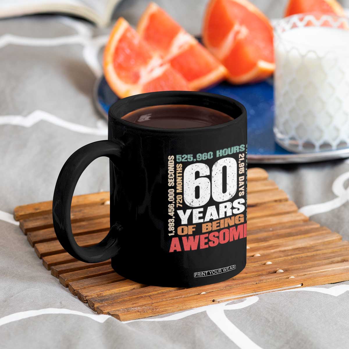 Retro 60 Years Of Being Awesome Coffee Mug 60th Birthday Gift Idea TS12 Print Your Wear