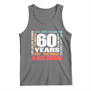 Retro 60 Years Of Being Awesome Tank Top 60th Birthday Gift Idea TS12 Black Heather Print Your Wear