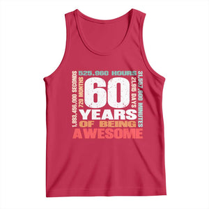 Retro 60 Years Of Being Awesome Tank Top 60th Birthday Gift Idea TS12 Red Print Your Wear