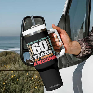 Retro 60 Years Of Being Awesome Tumbler With Handle 60th Birthday Gift Idea TS12 Print Your Wear