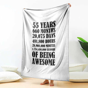 55th Milestone Birthday Throw Blanket 55 Years Of Being Awesome Graphic TS12 Print Your Wear