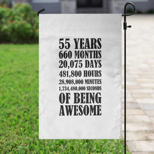 55th Milestone Birthday Garden Flag 55 Years Of Being Awesome Graphic TS12 Print Your Wear