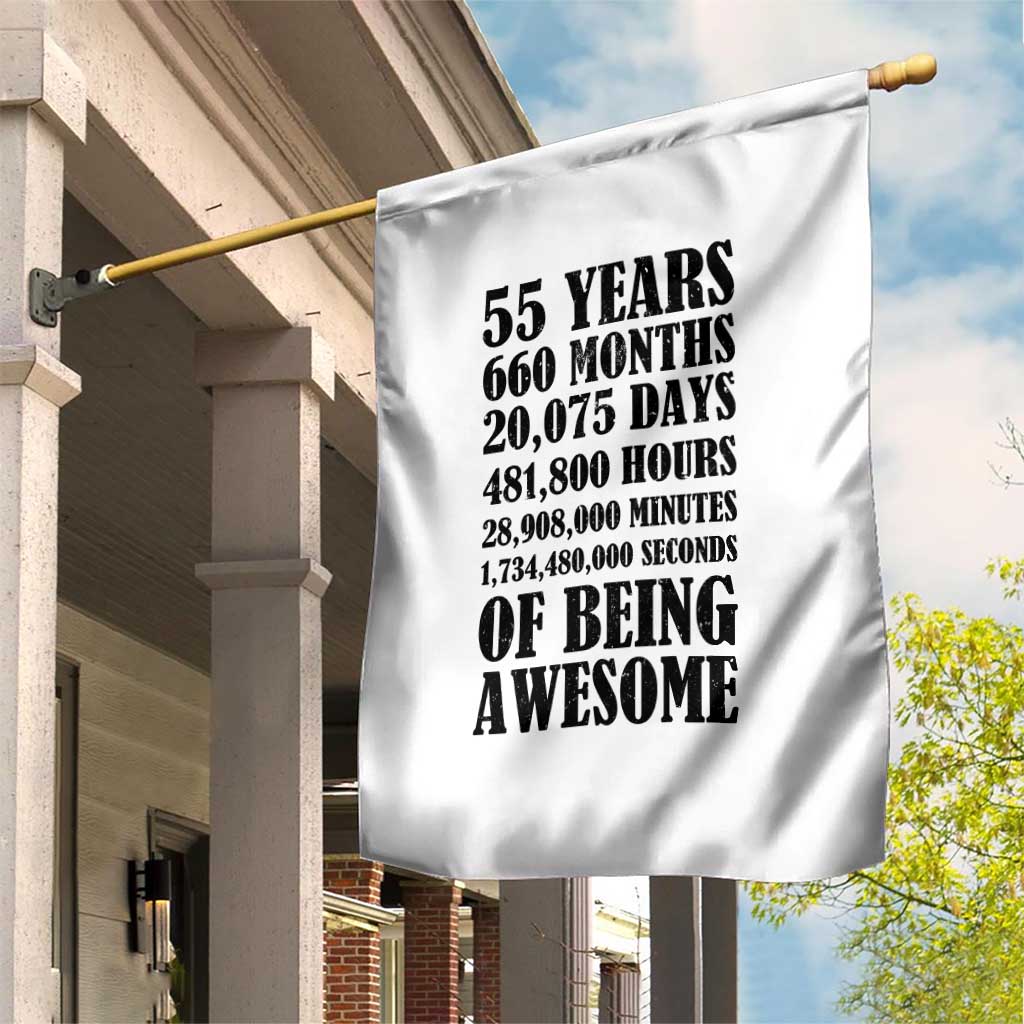 55th Milestone Birthday Garden Flag 55 Years Of Being Awesome Graphic TS12 Print Your Wear