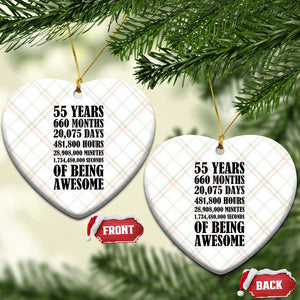 55th Milestone Birthday Ceramic Ornament 55 Years Of Being Awesome Graphic TS12 Print Your Wear