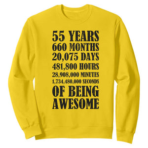 55th Milestone Birthday Sweatshirt 55 Years Of Being Awesome Graphic TS12 Daisy Print Your Wear