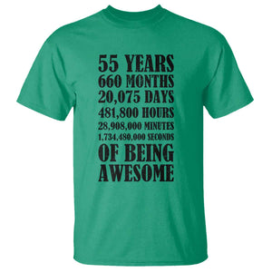 55th Milestone Birthday T Shirt 55 Years Of Being Awesome Graphic TS12 Irish Green Print Your Wear