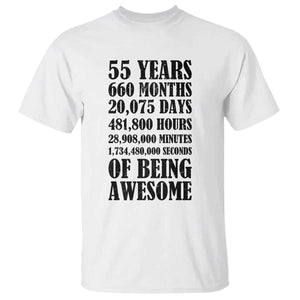 55th Milestone Birthday T Shirt 55 Years Of Being Awesome Graphic TS12 White Print Your Wear