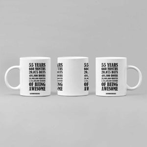 55th Milestone Birthday Coffee Mug 55 Years Of Being Awesome Graphic TS12 Print Your Wear