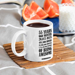 55th Milestone Birthday Coffee Mug 55 Years Of Being Awesome Graphic TS12 Print Your Wear