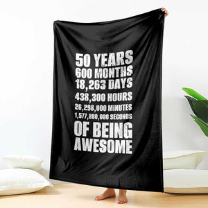 50 Years Of Being Awesome Throw Blanket 50th Birthday Gift Idea TS12 Print Your Wear