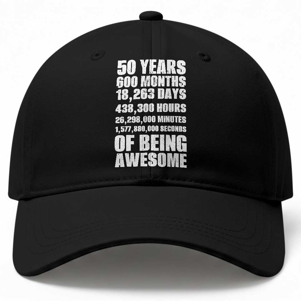 50 Years Of Being Awesome Baseball Cap 50th Birthday Gift Idea TS12 Print Your Wear