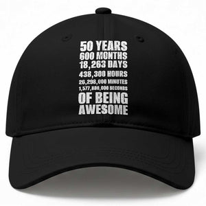 50 Years Of Being Awesome Baseball Cap 50th Birthday Gift Idea TS12 Print Your Wear