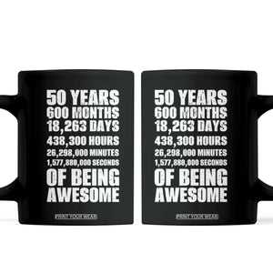 50 Years Of Being Awesome Coffee Mug 50th Birthday Gift Idea TS12 Black Print Your Wear