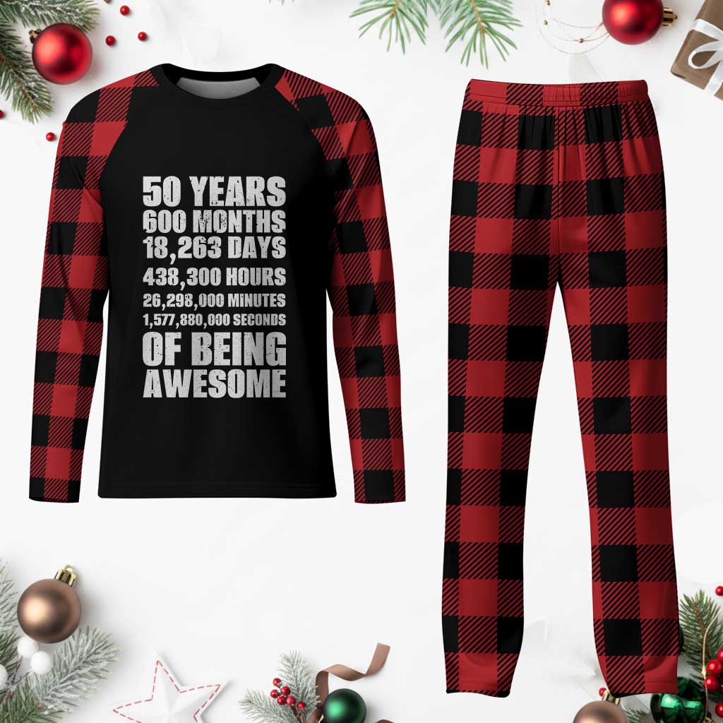 50 Years Of Being Awesome Plaid Pajama Set 50th Birthday Gift Idea TS12 Buffalo Plaid Print Your Wear