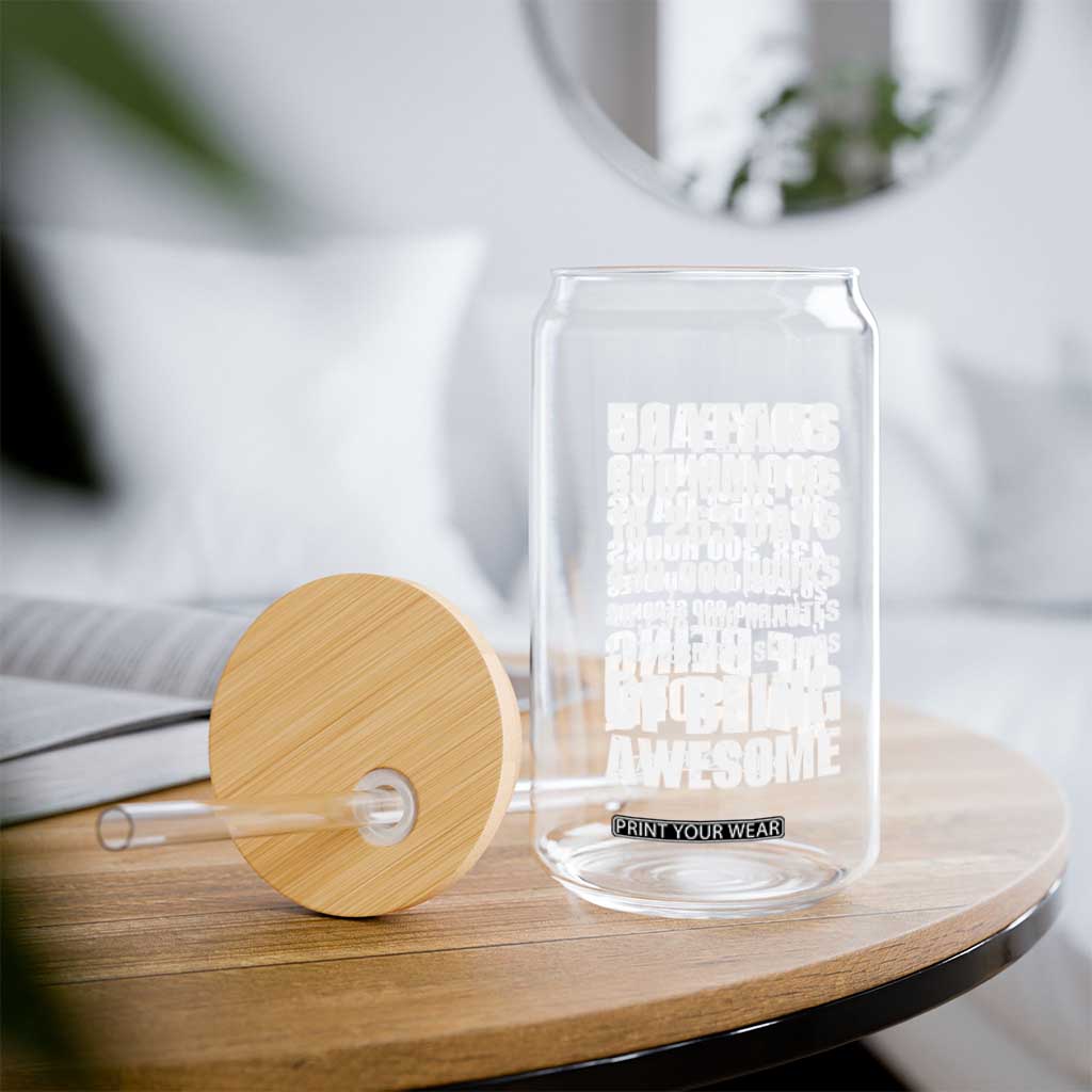 50 Years Of Being Awesome Glass Can 50th Birthday Gift Idea TS12 Print Your Wear