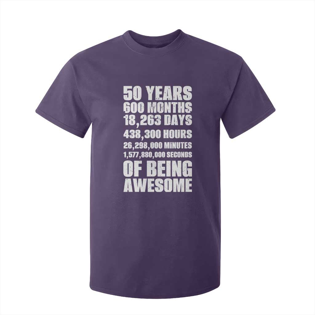 50 Years Of Being Awesome T Shirt For Kid 50th Birthday Gift Idea TS12 Purple Print Your Wear