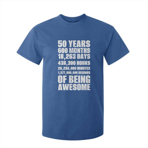 50 Years Of Being Awesome T Shirt For Kid 50th Birthday Gift Idea TS12 Royal Blue Print Your Wear