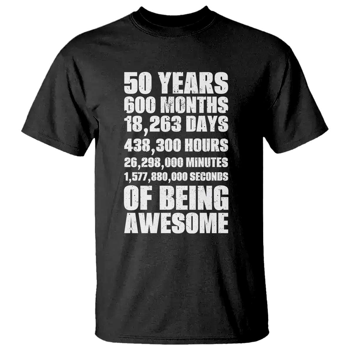 50 Years Of Being Awesome T Shirt 50th Birthday Gift Idea TS12 Black Print Your Wear