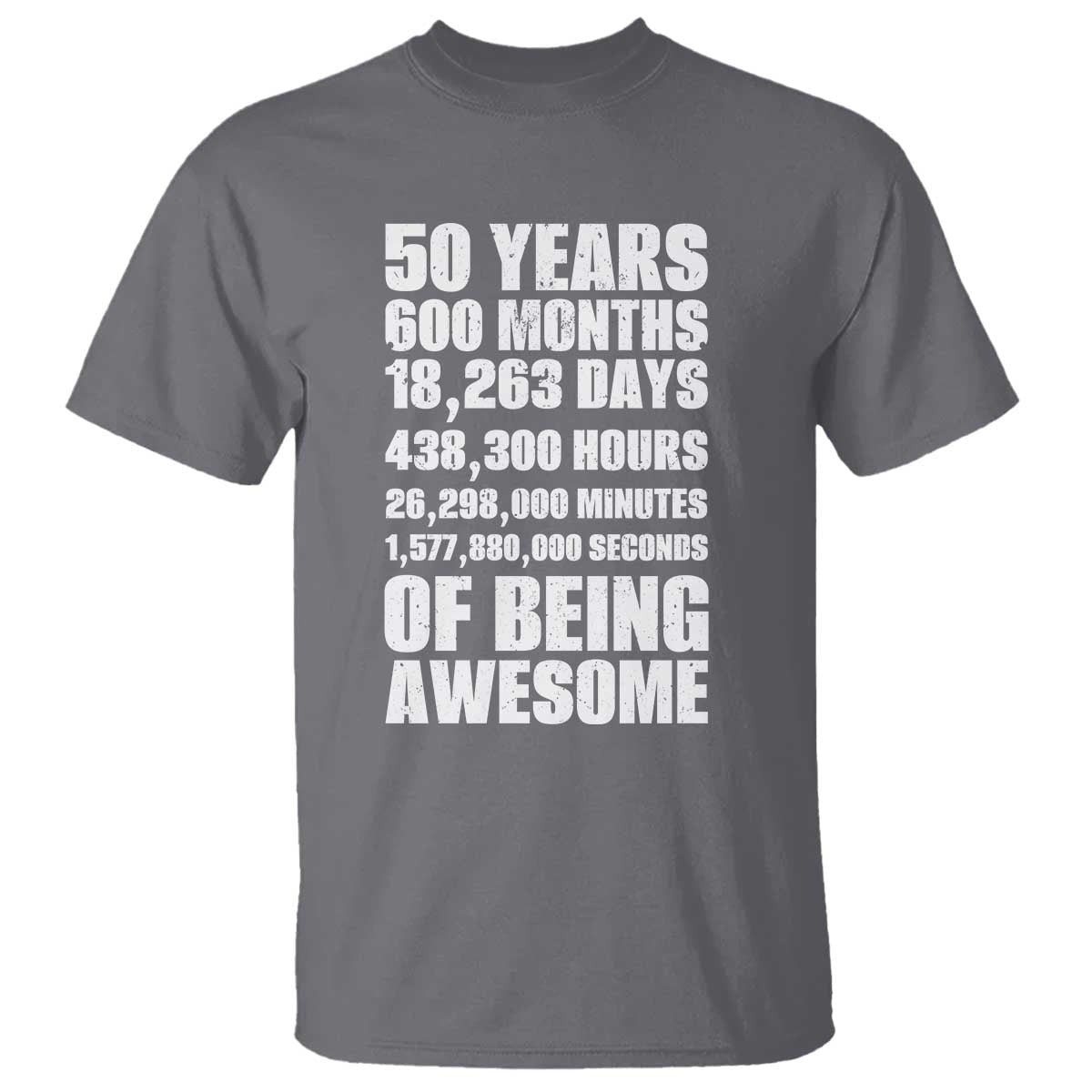 50 Years Of Being Awesome T Shirt 50th Birthday Gift Idea TS12 Charcoal Print Your Wear