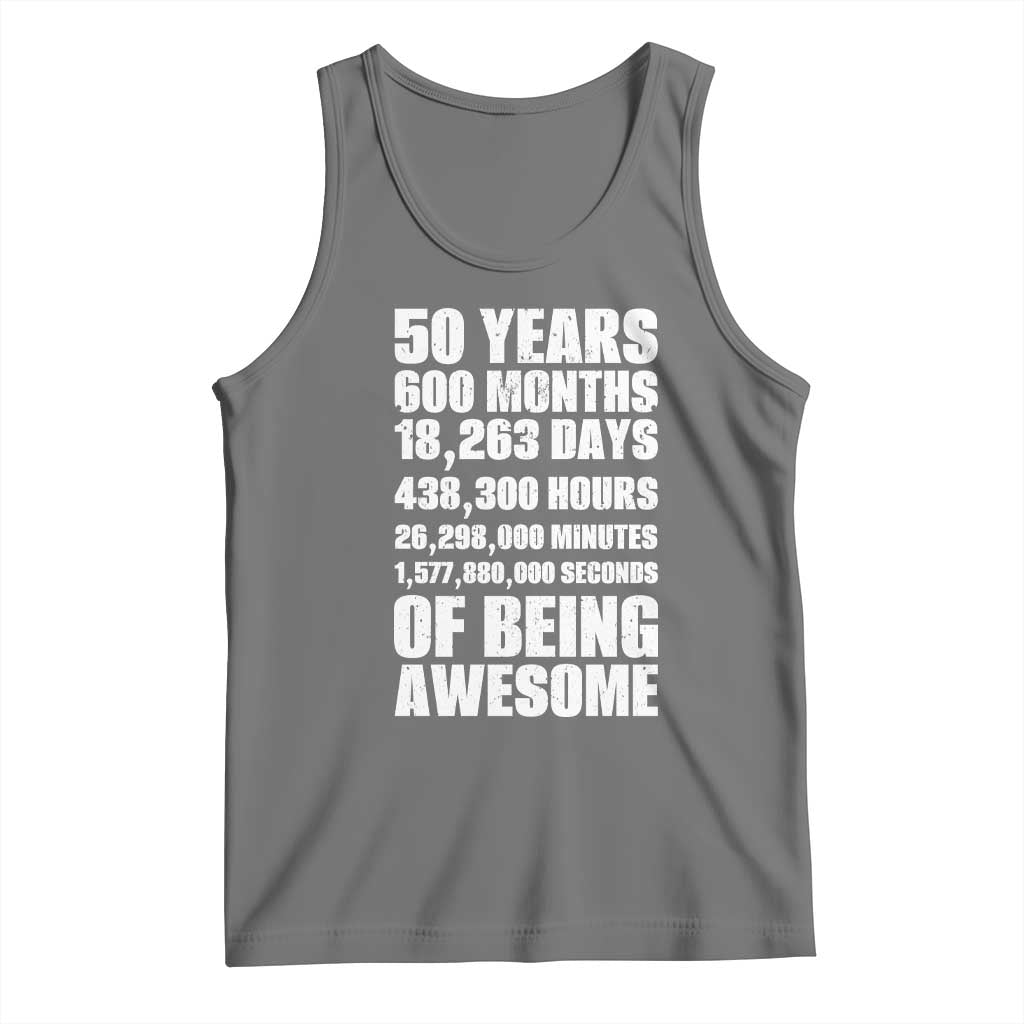 50 Years Of Being Awesome Tank Top 50th Birthday Gift Idea TS12 Black Heather Print Your Wear