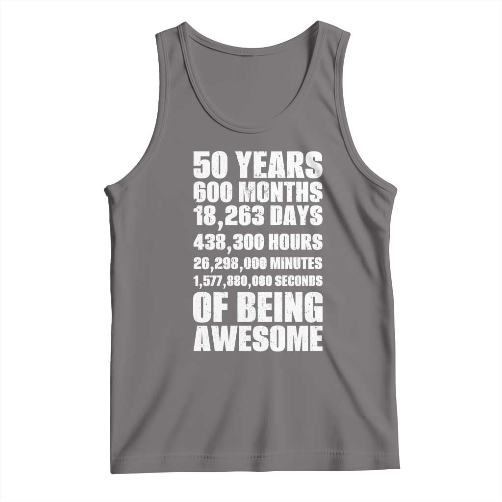 50 Years Of Being Awesome Tank Top 50th Birthday Gift Idea TS12 Deep Heather Print Your Wear