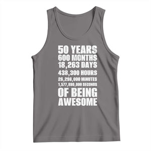 50 Years Of Being Awesome Tank Top 50th Birthday Gift Idea TS12 Deep Heather Print Your Wear