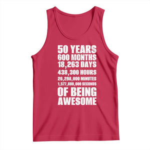 50 Years Of Being Awesome Tank Top 50th Birthday Gift Idea TS12 Red Print Your Wear